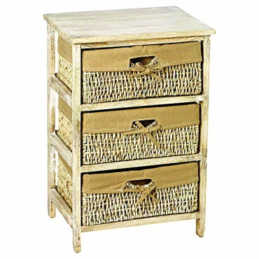 JΚ Home Décor - Συρταριέρα Μπεζ 3-Συρτάρια 42x32x63cm
