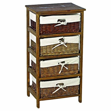 JΚ Home Décor - Συρταριέρα  Καφέ 4-Συρτάρια 42x32x81cm