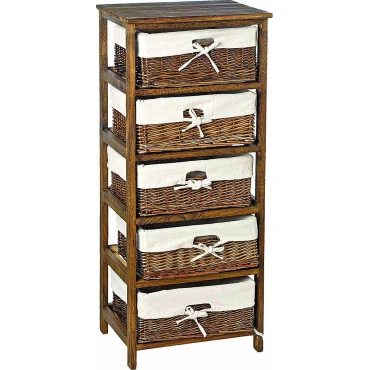 JΚ Home Décor - Συρταριέρα Καφέ 5-Συρτάρια 42x32x98cm