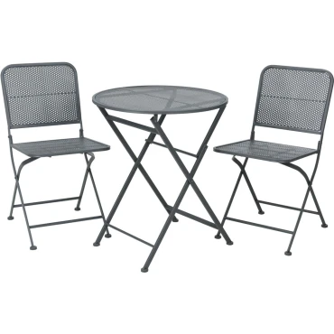 JΚ Home Décor - Τραπεζάκι Bistro 60x70cm 2 Καρέκλες Μαύρο 38x41x78 S/4