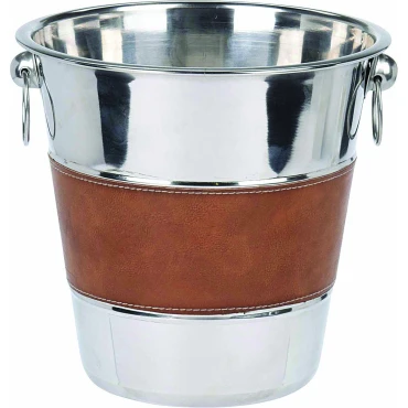 JΚ Home Décor - Leather Σαμπανιέρα Ατσάλι 21x21cm