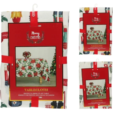 JK Home Décor - Τραπεζομάντηλο Merry Christmas 130x180cm 2Σχδ