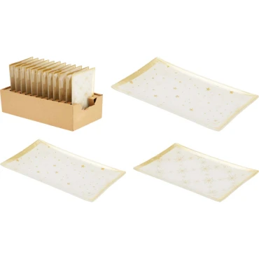 JK Home Décor - Πιατέλα από Γυαλί Χρυσό 10x14cm 2Σχδ