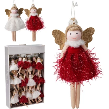 JK Home Décor - Στολίδι Νεράιδα από Ύφασμα 17cm 2Σχδ