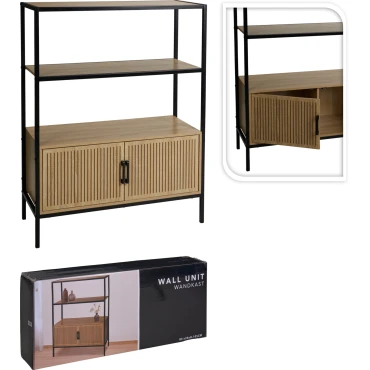 JK Home Décor - Ερμάριο με Μεταλλικό Σκελετό & Ράφια MDF