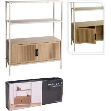 JK Home Décor - Ερμάριο με Μεταλλικό Σκελετό & Ράφια MDF