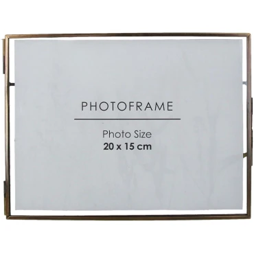 FRAME DRIED FLOWER BRASS BRONZE 20.5x2x15.2cm