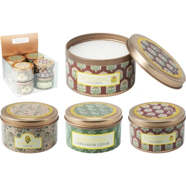 JK Home Décor - Αρωματικό Κερί σε Μεταλλικό Κουτί 8x5cm 3Σχδ