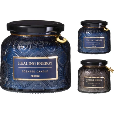 JK Home Décor - Κερί Αρωματικό Healing Energy σε Γυαλί 9x8cm 2Σχδ