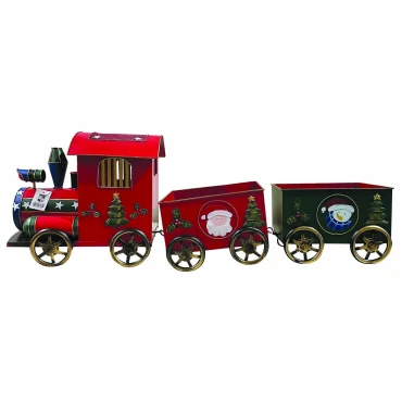 JΚ Home Décor - Τρένο Μεταλλικό Χριστουγέννων 81x20x27cm