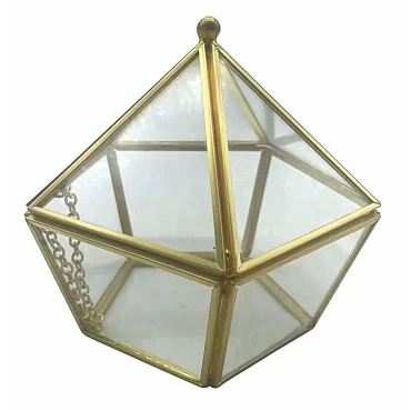 JK Home Décor - Κουτί Terrarium Χρυσό 11x11cm