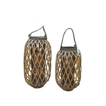JK Home Décor - Willow Lantern with Candleholder 29x50cm