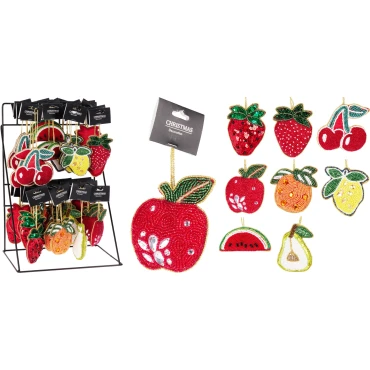 JK Home Décor - Στολίδι Φρούτα από Χάντρες 10cm 8Σχδ