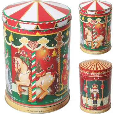 JK Home Décor - Κουτί Μεταλλικό Καρουσέλ 13x20cm 2Σχδ