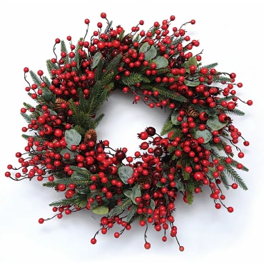 JK Home Décor - Στεφάνι με Berries & Ευκάλυπτο 60cm