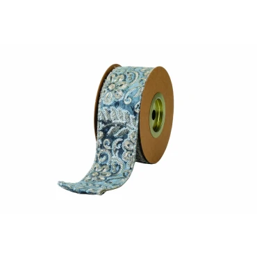 JK Home Décor - Κορδέλα Κεντημένη Petrol Libertad 6.7cmx4.5m