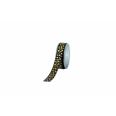 JK Home Décor - Κορδέλα Satin Shine Stars 2.3cmx23m Μαύρο