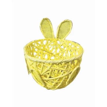 JK Home Décor - Καλάθι από Χαρτί Κίτρινο 13x13cm
