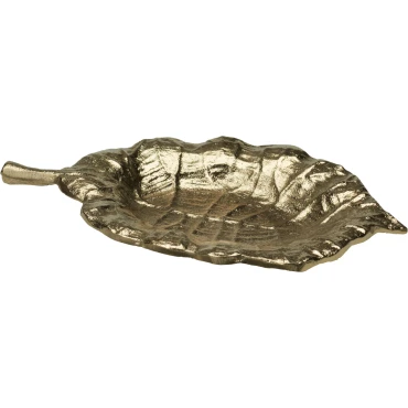 JK Home Décor - Leaf Platter Gold 24x15cm