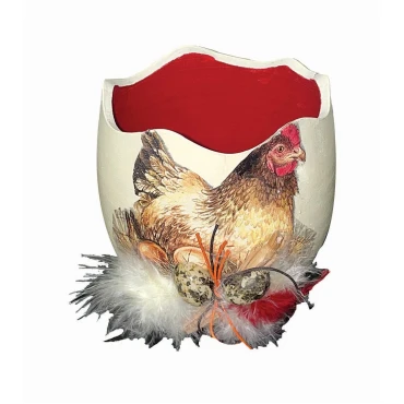 JK Home Décor - Αυγό Ανοιχτό με Κοτούλα 10x10cm