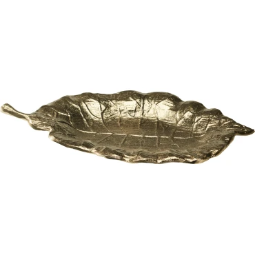 JK Home Décor - Leaf Platter Gold 35x21cm