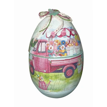 JK Home Décor - Αυγό Ανοιγόμενο με Λουλούδια 16cm