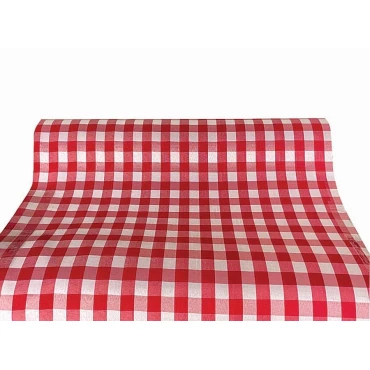 JK Home Décor - Ύφασμα Big Chechers - Linen Κόκκινο 50cmX5m