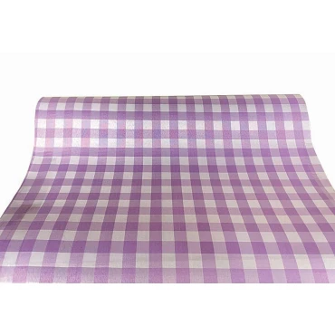 JK Home Décor - Ύφασμα Big Chechers - Linen Μωβ 50cmX5m