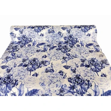 JK Home Décor - Ύφασμα Μπλε Ορτανσίες  48cmX5m