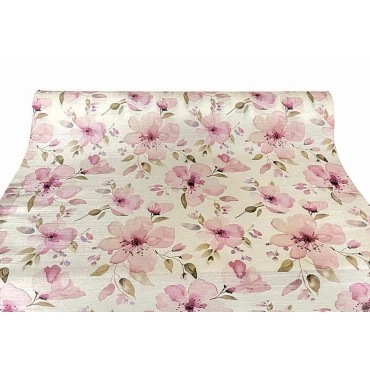 JK Home Décor - Ύφασμα Ροζ Λουλούδια 48cmX3m