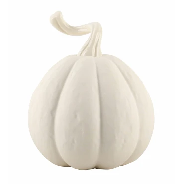 JK Home Décor - Κολοκύθα Κεραμική Λευκό Matte 15x17cm