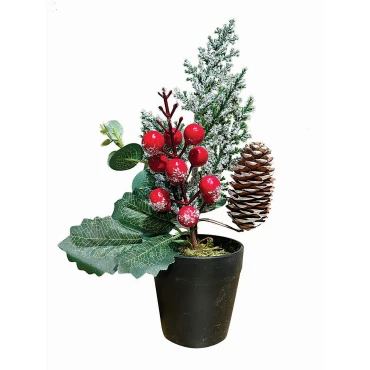 JK Home Décor - Επιτραπέζια Σύνθεση με Κουνουνάρια & Berries 25cm