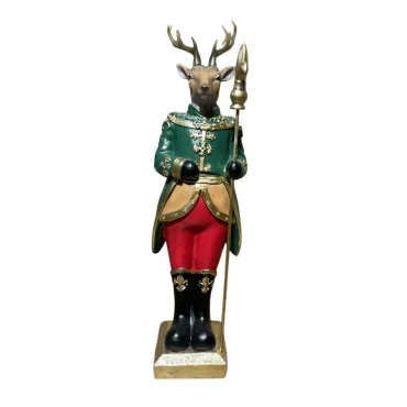 JK Home Décor - Ελάφι Στρατιώτης Πολυρεζίν 10x9.5x34cm