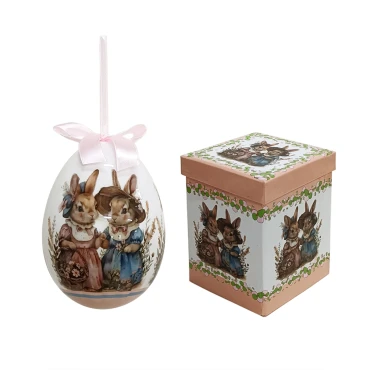 JK Home Décor - Αυγό Κουνελάκια με Κουτί 15cm