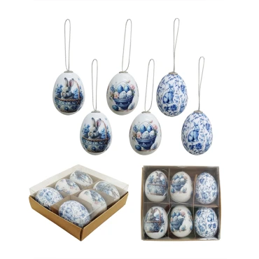 JK Home Décor - Κρεμαστά Αυγά σε Κουτί 6cm S/6