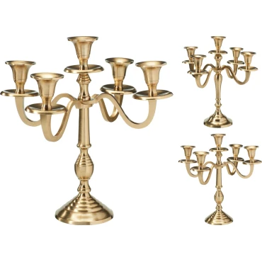 JK Home Décor - Κηροπήγιο 5-Θέσεων Χρυσό 29x10x30cm 2Σχδ