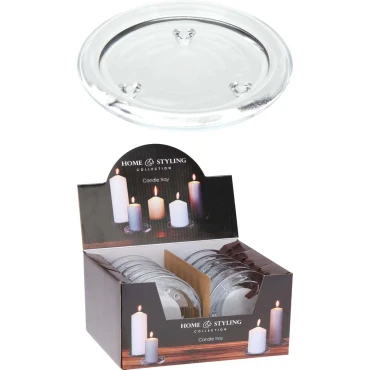 JK Home Décor - Βάση Κεριού από Γυαλί 10cm