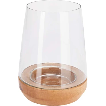 JK Home Décor - Κηροπήγιο από Γυαλί & Mango 15x20cm