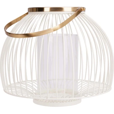 JK Home Décor - White Metal Lantern 28x23cm