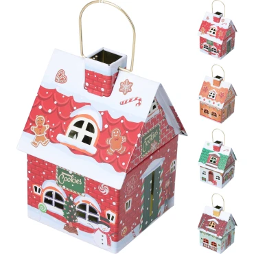 JK Home Décor - Κουτί Μεταλλικό Σπίτι 14x10x10cm 4Σχδ