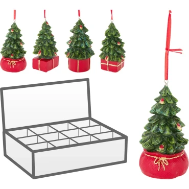 JK Home Décor - Στολίδι Δέντρο από Πολυρεζίν 6x11cm 4Σχδ