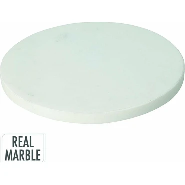 JK Home Décor - Βα΄ση Μαρμάρινη Στρογγυλή Λευκή 20x1.5cm