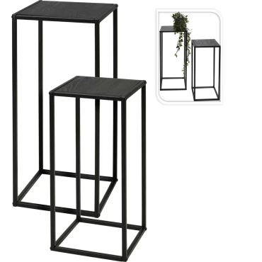 JK Home Décor - Flower Pot Stand Set Black
