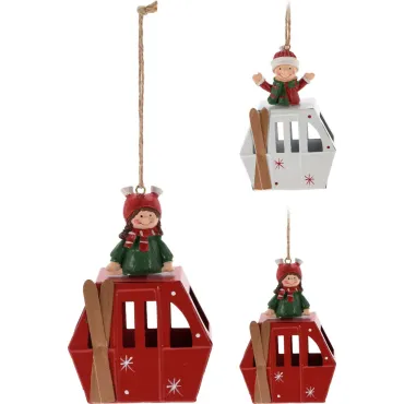 JΚ Home Décor - Στολίδι Παιδί σε Τελεφερίκ 5cm 2Σχδ