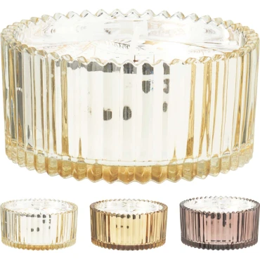 JK Home Décor - Κερί σε Γυαλί Χρυσό 10x5cm 3Σχδ