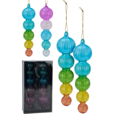 JK Home Décor - Στολίδι από Γυαλί 4x15cm 2Σχδ