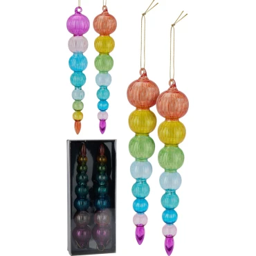 JK Home Décor - Στολίδι από Γυαλί 4x22cm 2Σχδ