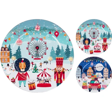 JK Home Décor - Πιατέλα Christmas από Πλαστικό 33cm 2Σχδ