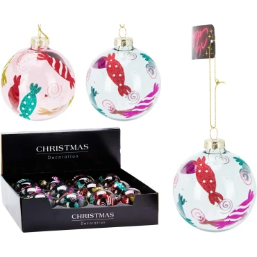 JΚ Home Décor - Μπάλα Glitter 8cm 4Σχδ