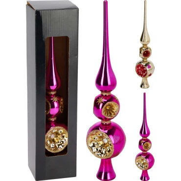 JK Home Décor - Κορυφή Δέντρου Royal από Γυαλί 30cm 2Σχδ